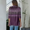 thumbnail image 4 of ZKIRBJV Women's Cardigans 3/4 Sleeve Womens Kimonos Clearance Lightweight Open Front Shrug Cardigan Floral Print Dressy Casual Soft Cardigan Capes Dark Purple M, 4 of 6