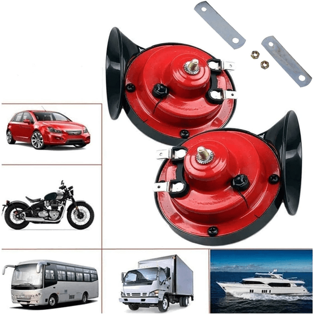 Juego de 2 bocinas para coche, bocina doble impermeable de 12 V, utilizada para camiones, trenes y barcos, bocinas eléctricas para coches, motocicletas, componentes electrónicos