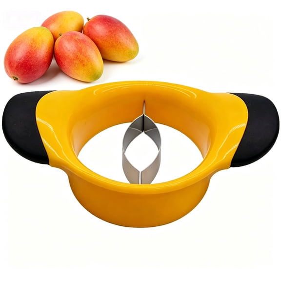 Pengzhang Mango Slicer, Core Remover Tool with Stainless Steel Blades, Anti-Skid Handle for Easy Cutting