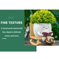 thumbnail image 6 of Ceramic Planter Pot with Cute Cartoon Character Reading Book, Decorative Succulent Plant Container for Home Office Desk, Unique Gift Idea, Rocking Chair Style Design, 6 of 9