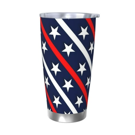 

Vsdgher Patriotic Star 20 Oz Stainless Steel Vacuum Insulated Travel Mug Coffee Cup for Home Office Outdoor Works Great for Ice Drinks and Hot Beverage -Without Straw