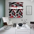 thumbnail image 5 of Abstract Twist Art Kitchen Curtains Valances and Tiers Set of 3 Red and Black Classic Match Tier Curtains and Valance with Rod Pocket for Small Windows, 27.5"x36", 5 of 9