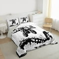 thumbnail image 3 of Homewish Sport Motorcycle Game 2pcs Bedding Comforter Set For Children Teens Boys,Black White Twin Comforter Sets,Dirt Bike Breathable Bedding Set,Lightweight Room Decor,Reversible, 3 of 8