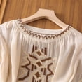 thumbnail image 5 of Womens Summer Tops Vintage Long Sleeve Floral Embroidered Print Fashion T Shirts Crew Neck Vacation Tee 2026, 5 of 9