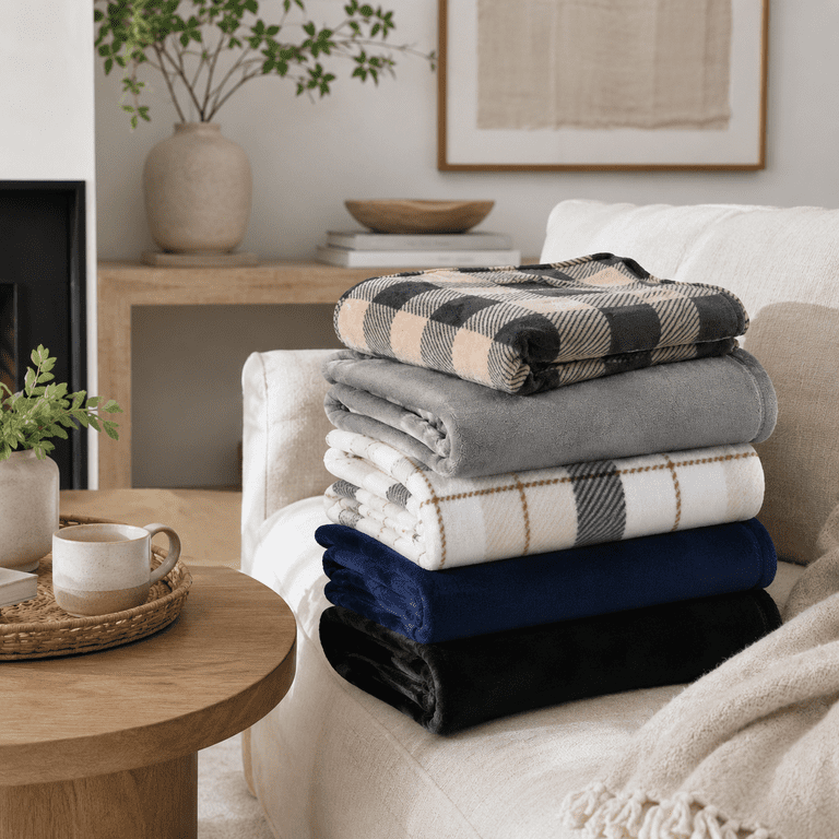 Mainstays Twin Plush Solid Supersoft Black Blanket Recycled