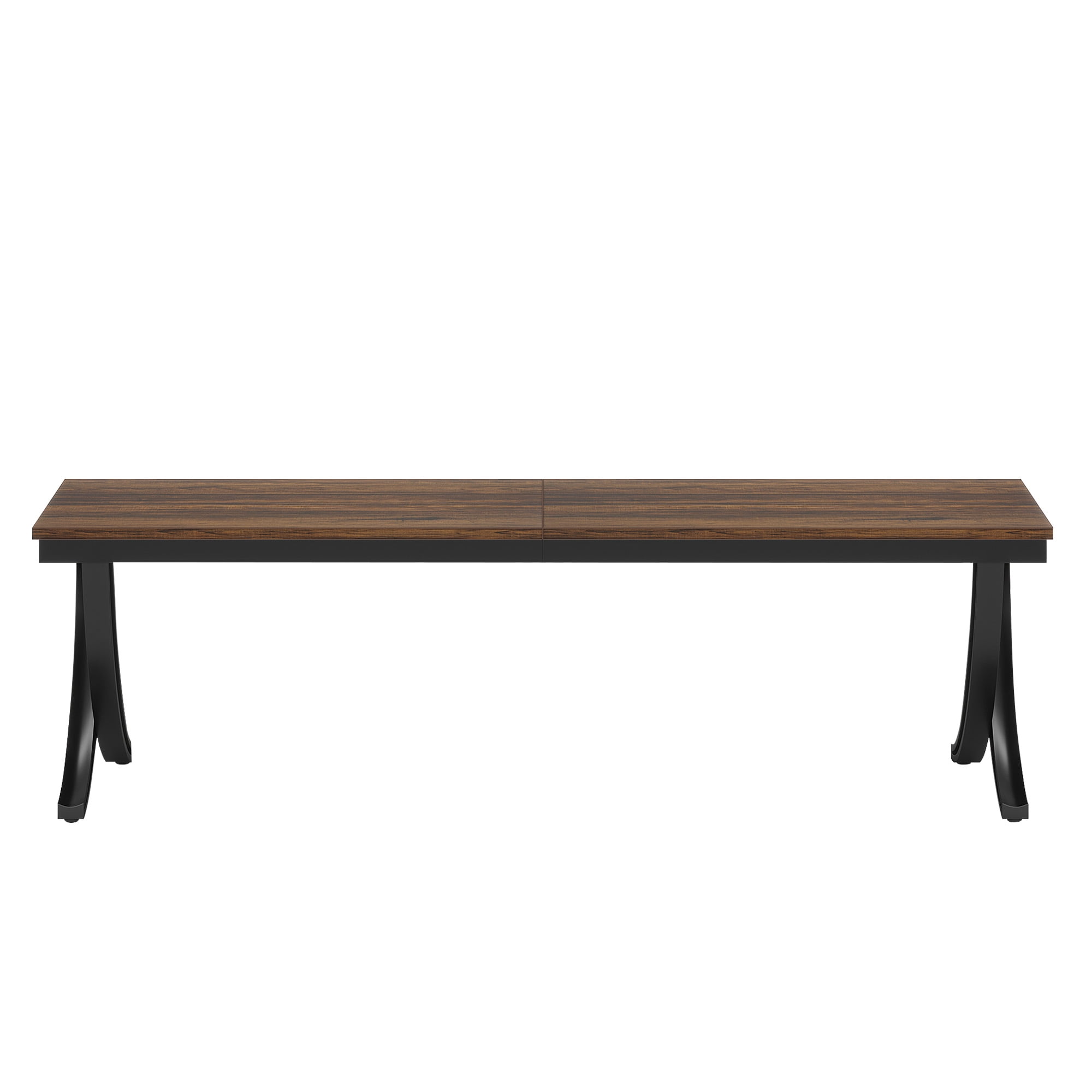 MAYEERTY 78" Rectangular Industrial Dining Table, 6-8 Seater, Heavy-Duty Metal Legs