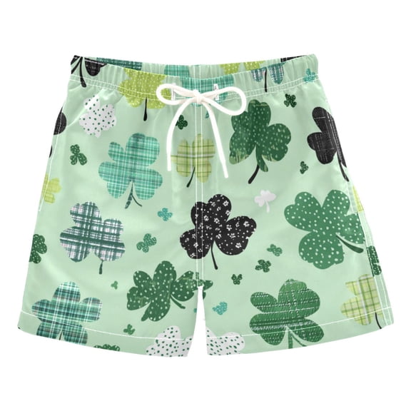 Kids' Beach Pants Comfortable Swim Trunks Various Patterns Shamrocks Shorts for Pool Vacation and Lounge Wear 2T