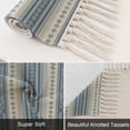 thumbnail image 6 of Blue Geometric Washable Area Rug 3'x5', Modern Abstract Art Vintage Boho Woven Cotton Tassels Kitchen Rugs, Non Slip Indoor Door Mat Throw Carpet for Entryway Living Room Nursery Laundry Room, 6 of 9