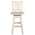 thumbnail image 4 of Homestead Collection Counter Height Barstool w/ Back & Swivel w/ Laser Engraved Pine Tree Design, Ready to Finish, 4 of 5
