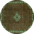 thumbnail image 1 of Ahgly Company Machine Washable Indoor Round Persian Turquoise Blue Traditional Area Rugs, 4' Round, 1 of 4