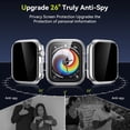 thumbnail image 3 of 2 Pack Privacy Case for Apple Watch Screen Protector, Anti-Spy Tempered Glass Film Apple Watch Cover Hard PC Case Bumper for iWatch Series 11 Series 10 - Transparent 42mm, 3 of 10