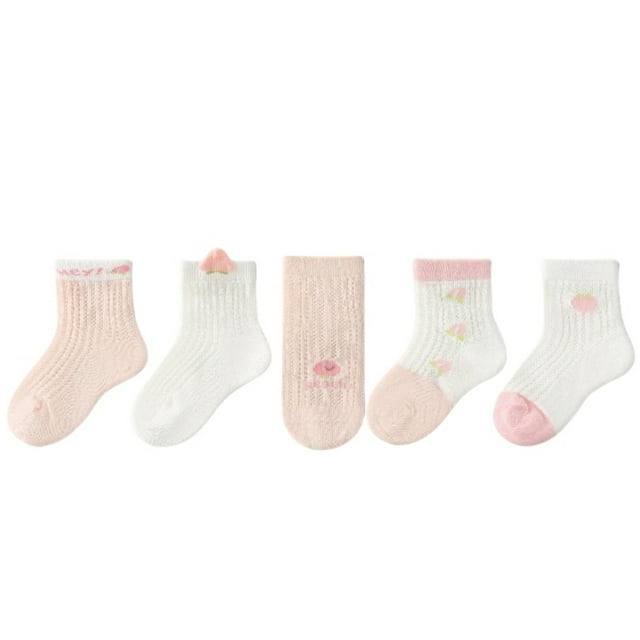 TZEWGL Five Pairs Multi Pack Set Infant Socks Floor Socks Summer Socks Cartoon Print Thin Breathable Autumn Cartoon Fashion Socks size 6M