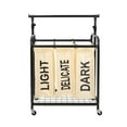 thumbnail image 2 of Oceanstar 3-Bag Rolling Laundry Sorter with Adjustable Hanging Bar, White, 2 of 2