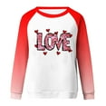 thumbnail image 4 of Happy Valentine's Day Sweatshirt for Women Casual Drop Shoulder Drop Shoulder Long Sleeve Pullover Tops Cute Heart Graphic Crewneck Shirts(Red,L), 4 of 5