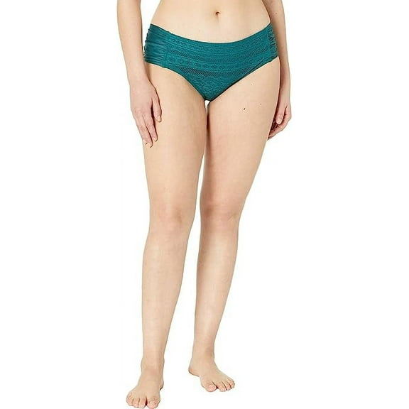 BECCA ETC Womens Plus Size Crochet Side Tab Bikini Bottoms