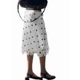 thumbnail image 2 of Women'S Summer Polka Dot Mesh Midi Skirt Casual High Waist Ruched Boho Skirts White L, 2 of 9
