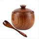 thumbnail image 1 of Salero, Azucarero, Pimentero, Recipiente para Sal y Condimentos, Caja de Almacenamiento con Tapa y Cuchara, Tarro de Madera para, 1 of 6