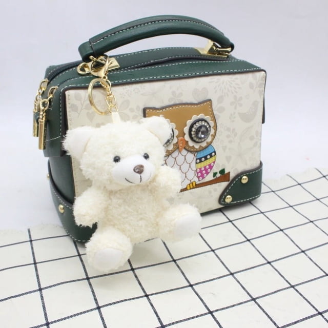 Llavero con forma de oso de peluche rizado de dibujos animados, colgante para bolso, carcasa creativa para teléfono móvil, accesorios de joyería, muñeca