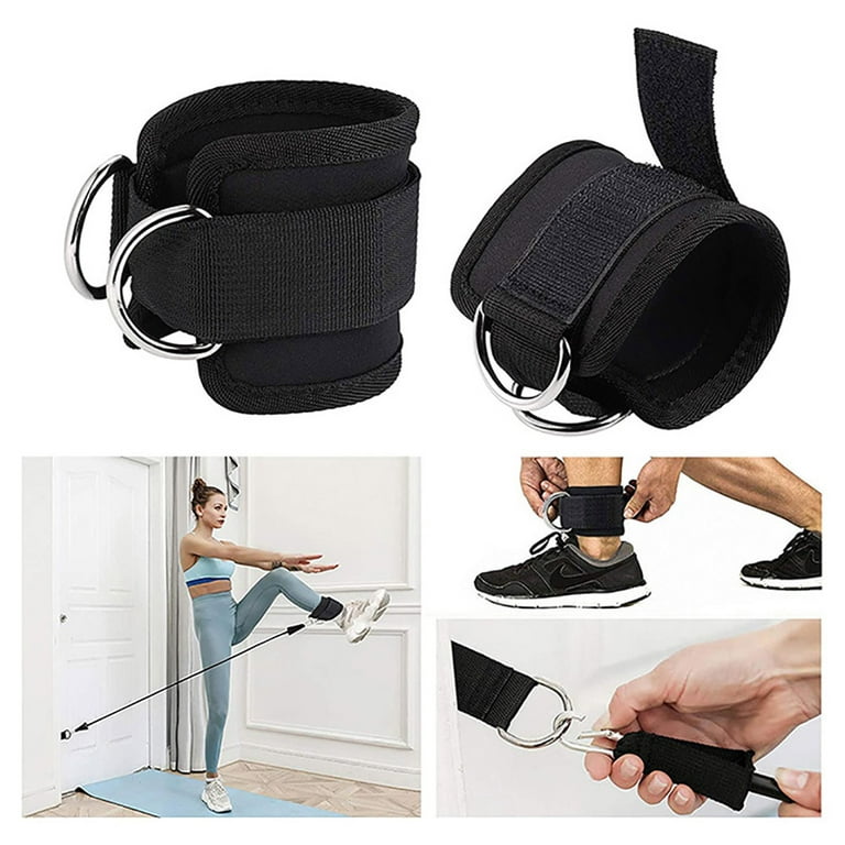 Hawk Sports Ankle Straps for Cable Machines for Enhanced Booty, Glute, Leg  & Other Lower Body Workouts, Strong and Portable Glute Kickback Ankle Strap  (Pair) for Safely Weightlifting an Extra 220 lbs.