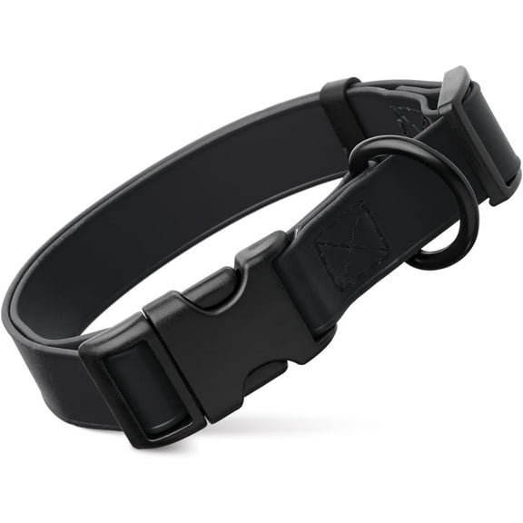 Biothane Waterproof Collar with QR Buckle Black