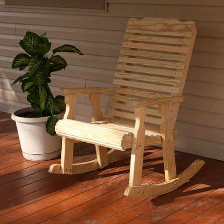 Amish Heavy Duty 600 Lb Classic Pressure Treated Rocking Chair (Unfinished)
