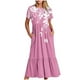 thumbnail image 1 of Vestido de Manga Corta para Mujeres Vestido de Verano de Cuello Redondo Impreso, Poliéster de Tamaño Verdadero Diario Y Vestido de Fiesta, 1 of 4