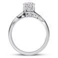 thumbnail image 2 of Empire Jewelry 14K White Gold Plated Engagement Ring - Graduated Mixed-Shape Design with 2 Ct Oval Cut Moissanite - Solitaire Wedding Ring for Women - Premium Bridal Jewelry, 2 of 3