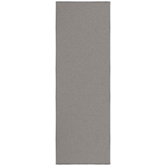 Ottomanson Solid Bathroom Runner Rug 20" x 53" - Non Slip Low Pile Carpet, Gray