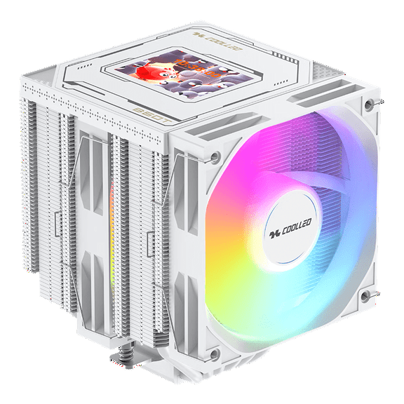 COOLLEO B60T LCD screen display air-cooled WHITE CPU heat sink i7 LGA1851 AM5 9800x3d