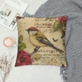 thumbnail image 2 of Vintage Birds on Branch Decorative Pillow Case Rustic Style Cotton Linen Throw Cushion Covers Spring Farmhouse Office Decor Believe Hope Words Pillow Protectors Square, 2 of 5
