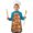 Rooster and Turkey, variant on Rooster and Egg Brown Pattern Teens Aprons, Adjustable Neck Strap, Toddler & Teens Aprons for Cooking & Baking, 19x23.6 Inches