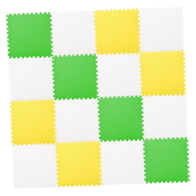 de juego de espuma Tapetes de yoga de rompecabezas de bebé de EVA de juguete para con bordes Fácil de cortar Amarillo Verde Blanco16 Zulema Alfombras de juego de espuma