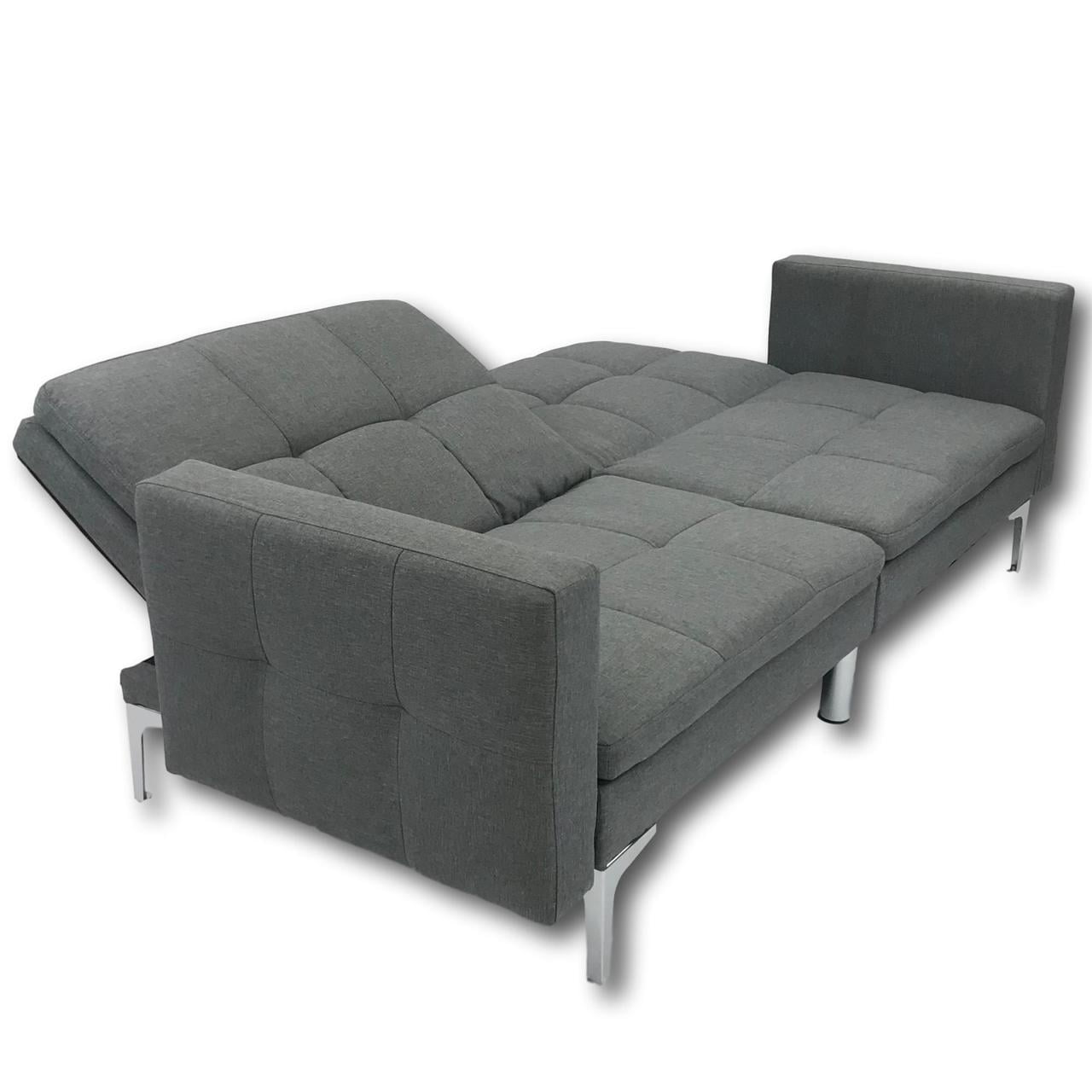 ViscoLogic Clarke Split Back Convertible Futon Sofa Bed Lounger Love