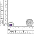 thumbnail image 4 of Gem Stone King 925 Sterling Silver Purple Amethyst and Simulated White Opal 3 Stone Engagement Ring for Women 3.10 Cttw, Gemstone February Birthstone, Cushion 8MM (Size 8), 4 of 5