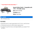 thumbnail image 2 of Neutral Safety Switch - Compatible with 1970 - 1972 GMC Jimmy - AC Delco, 2 of 2