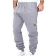 thumbnail image 2 of Men's Casual Joggers Sweatpants with Shaped Pockets Drawstring Elastic Waist Pants for Hiking Tapered for Active Athletic Workout, 2 of 7