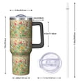 thumbnail image 2 of 40oz Pioneer Flower Floral Print Pattern Insulated Tumbler with Handle, BPA-Free Leak Proof Lid and Straws, Double Wall Vacuum, Hot 12h/Cold 34h, 2 of 6