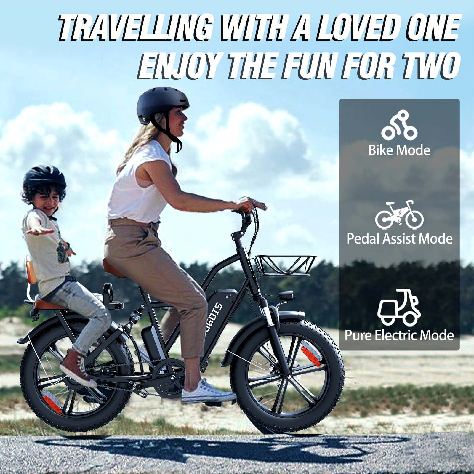 20" Fat Tire Electric Mountain Bicycle for Adults - 1000W Peak Motor, 48V Large Removable Battery, Up to 30MPH Top Speed & 50 Miles Range, All-Terrain E-Bike for Commute