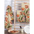 thumbnail image 2 of Burnt Orange Spring Floral Kitchen Dish Towels for Drying Dishes Set of 3, Summer Botanical Tulip Vintage Waffle Weave Microfiber Hand Tea Bathroom Towels Quick Dry & Absorbent Towel 15.7x23.6, 2 of 7