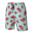 thumbnail image 6 of Uemuo Watermelon Pattern Men's Swim Trunks Hawaiian Beach Bathing Suit Swimsuits Beach Quick-Dry Shorts with Pockets-Large, 6 of 9