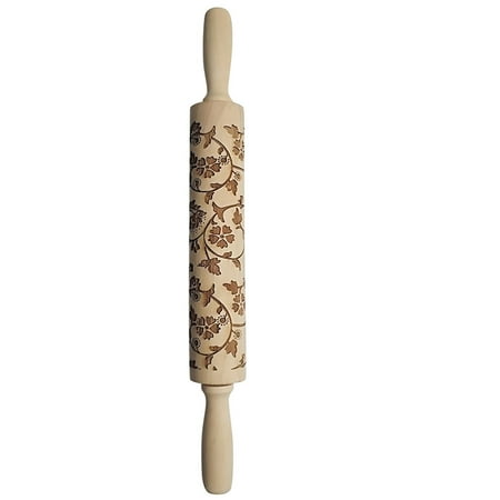 

iOPQO Rolling Pin Engraved Tool Pin Pin Kitchen Rolling Embossed Christmas Rolling Carved Wood Kitchen，Dining & Bar pin 38 cm beech flowers Yellow