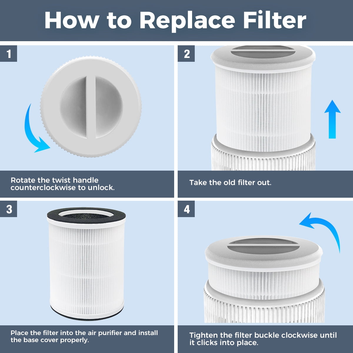 2 Pack H13 HEPA Replacement Filters, Compatible with AIRFIRE AP201 Air Purifier, Designed for Pets & Kids, Pet Fur & Home Odor Removal