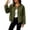 Army Green-Fleece Jacket Women, variant on Womens Wool Blend Zip Up Cropped Jacket Crew Neck Short Pea Coats Bomber Jackets