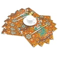 thumbnail image 2 of LNWH Orange Vintage Mandala Pattern Placemats, 4 PCS Heat Resistant Washable PVC Table Mats, 18"x12", 2 of 6