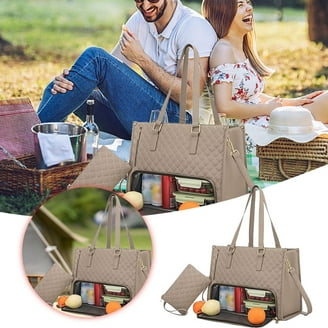 The 2 in 1 Tote Bag Lunch Bag Combo, Large Tote Bag with Lunch Compartment, Lunch Tote Bag for Women, Convertible Laptop Bag Work Bag Handbag for Business, Office