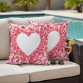 thumbnail image 5 of Valentine's Day Pillow Covers 2 Pack Romantic Sweet Red Pink Gradient Love Heart Pillowcase Waterproof Outdoor Throw Pillow Cover for Patio Garden Square Cushion 26”x26”, 5 of 9