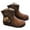 Brown, variant on Toddler Booties Girls Lined Solid Colour Side Zip Knee High Boots Warm Comfortable Girls Ankle Boots Black 4 Y-4.5 Y