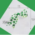 thumbnail image 4 of Motique Accessories St Patricks Hair Bow with Tails White Shamrock, 4 of 5