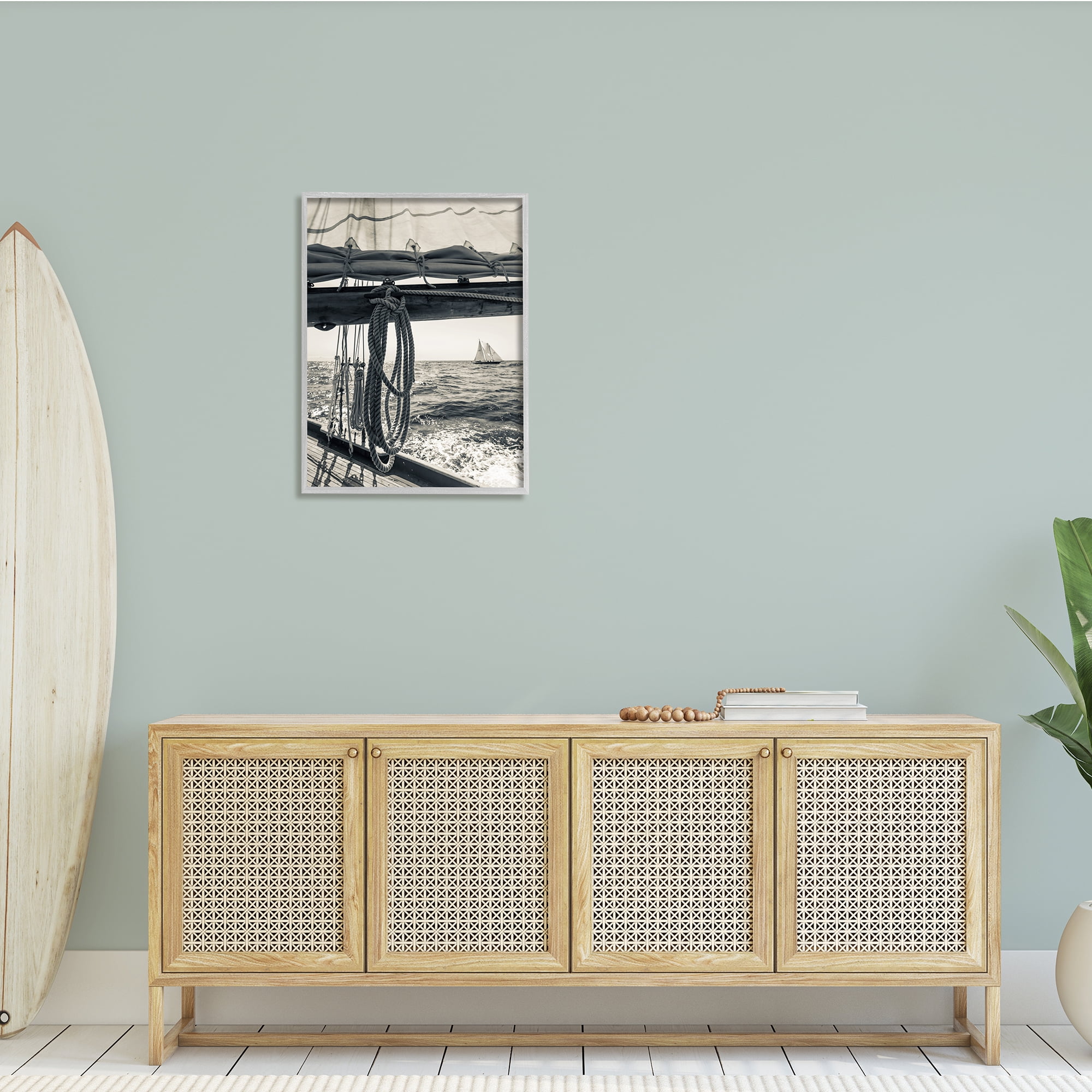 Stupell Indtries Ocean Sail Tie Line Vintage Ship Muted Photography,24 x 30,Design by Danita Delimont
