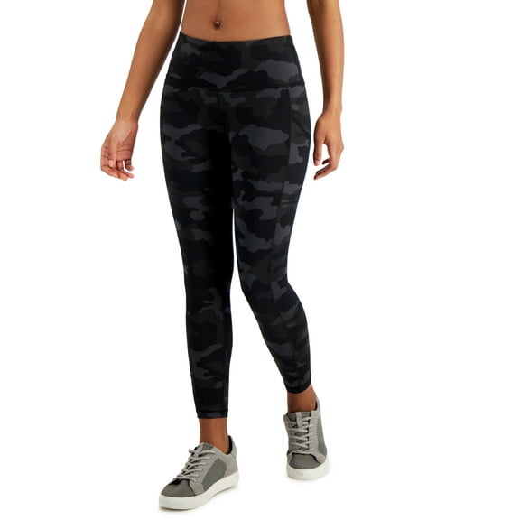 ID Ideology Womens Compression Active 7/8 Ankle Leggings Deep Black M